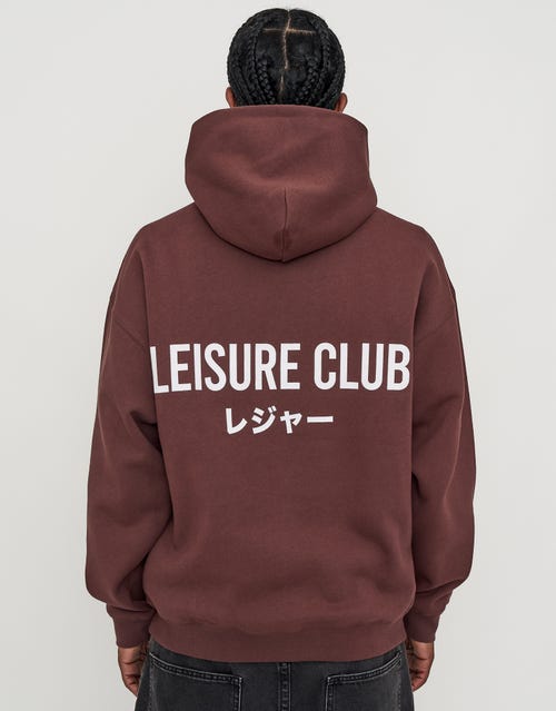 Leisure Club Print Oversized Hoodie
