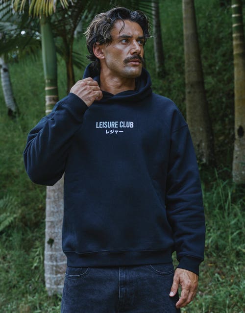 Leisure Club Print Oversized Hoodie
