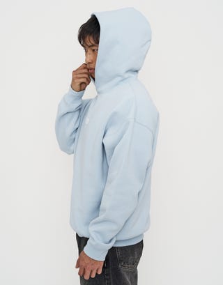 Leisure Club Print Oversized Hoodie in Fog Blue Detail2