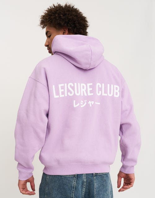 Leisure Club Print Oversized Hoodie