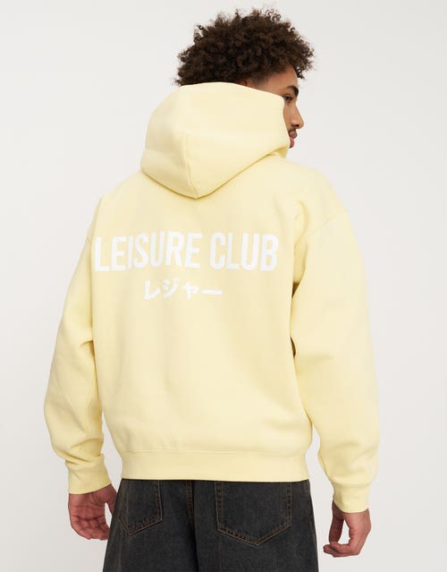 Leisure Club Puff Print Oversized Hoodie