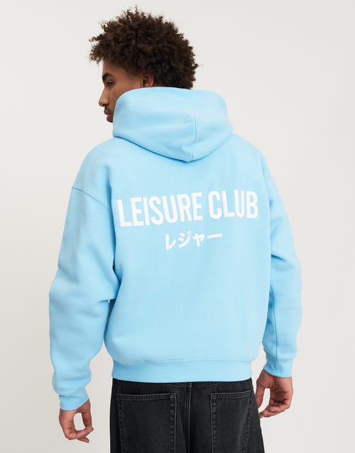 Leisure Club Puff Print Oversized Hoodie