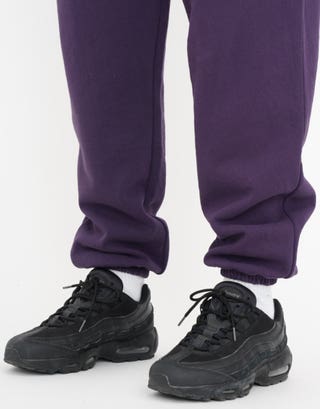 Baggy Leisure Club Cuffed Track Pants in Blackberry Detail3