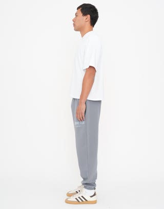 Baggy Leisure Club Cuffed Track Pants in Slate Detail2