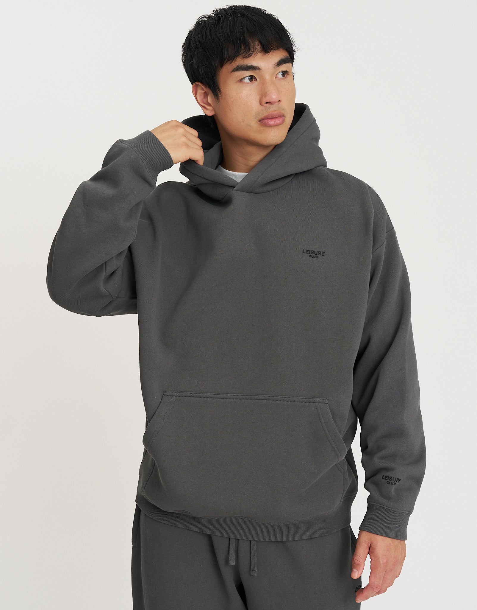 Leisure Club Oversized Hoodie in Pewter Grey | Hallensteins NZ
