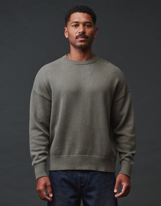 Leisure Department Relaxed Knit Jumper in Green Full
