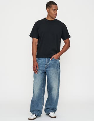 Leisure Applique Relaxed Fit T Shirt in Black Full