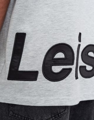 Leisure Applique Relaxed Fit T Shirt in Snow Marle Detail3