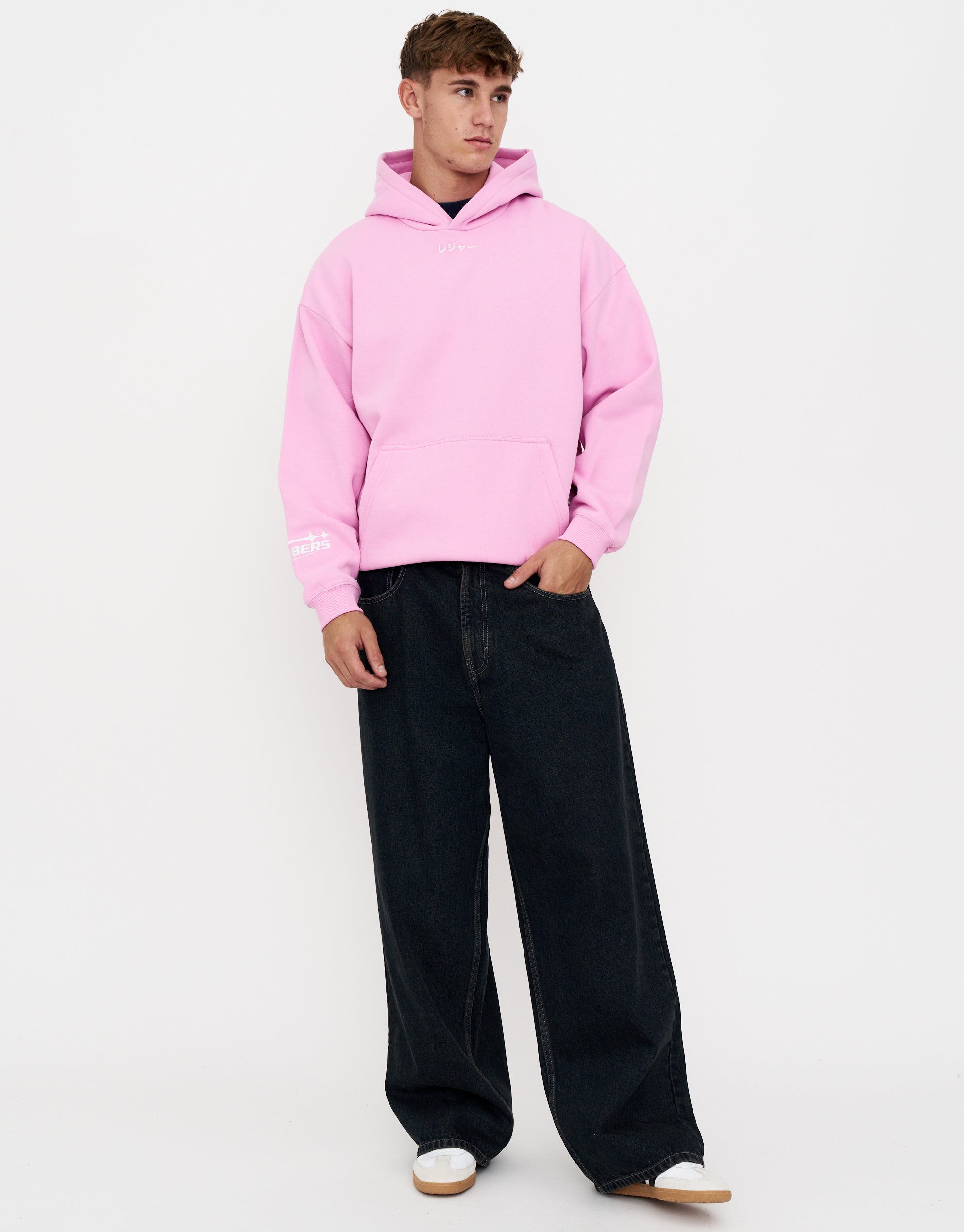 Leisure Embroidered Oversized Hoodie in Lotus Pink | Hallensteins NZ