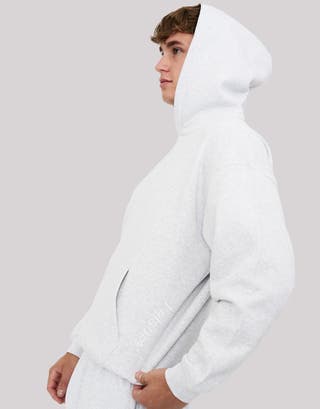 Leisure Embroidered Oversized Hoodie in Snow Marle Detail3