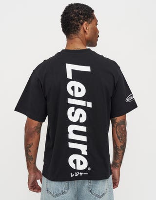 Leisure Embroidered Relaxed Fit T Shirt in Black Detail2