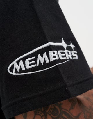 Leisure Embroidered Relaxed Fit T Shirt in Black Detail3