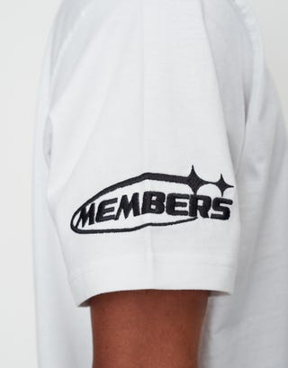 Leisure Embroidered Relaxed Fit T Shirt in Blanc Detail2