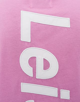 Leisure Embroidered Relaxed Fit T Shirt in Lotus Pink Detail3