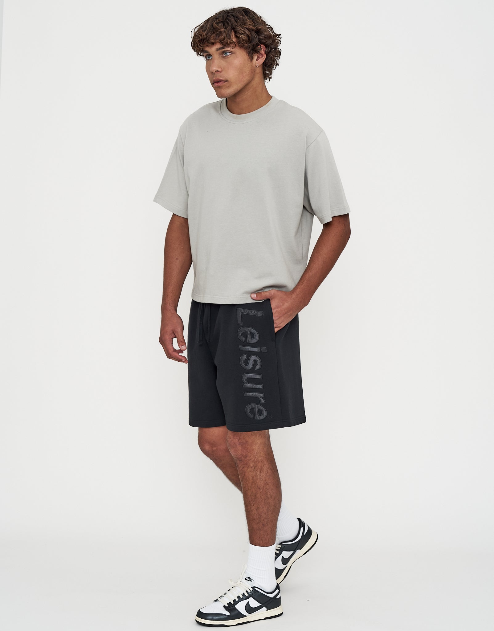 Leisure Baggy Fit Track Short in Black | Hallensteins NZ