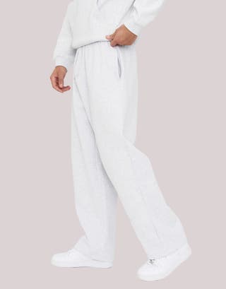 Leisure Embroidered Wide Track Pants in Snow Marle Detail2