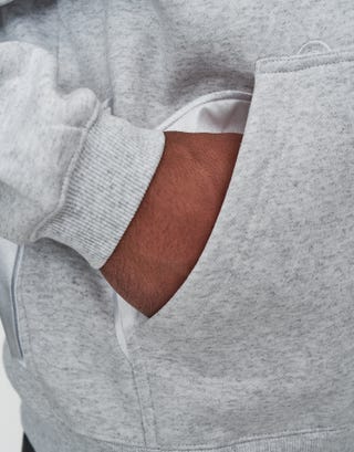 Leisure Embroidered Oversized Zip Up Hoodie in Snow Marle Detail2