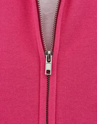 Leisure Embroidered Oversized Zip Up Hoodie in Sunset Pink Detail3