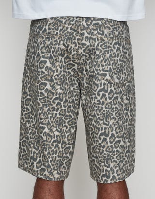 Leopard Print Baggy Jorts in Animal Back