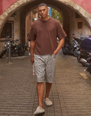 Leopard Print Baggy Jorts in Animal Full