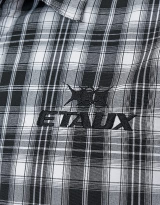 Etaux Check Short Sleeve Shirt in Black Detail