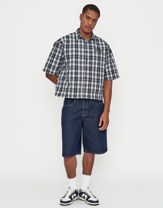 Etaux Check Short Sleeve Shirt in Black Full