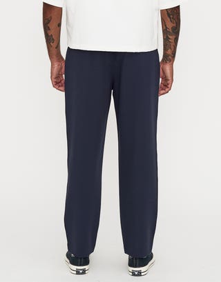 Relaxed Fit Elastic Waist Pants in Navy Back
