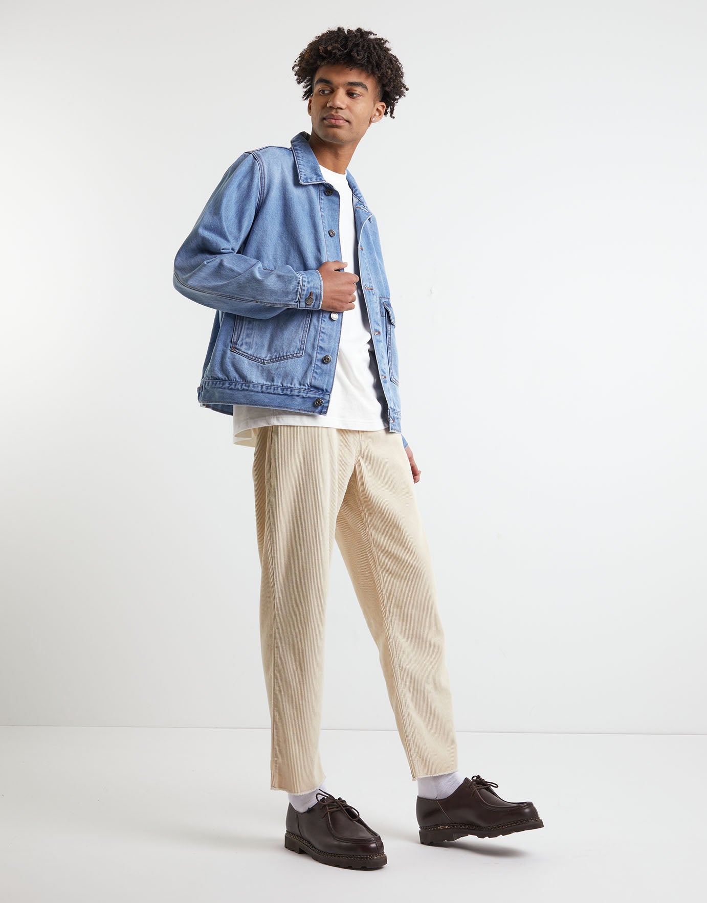 Vintage Wash Denim Jacket in Blue 