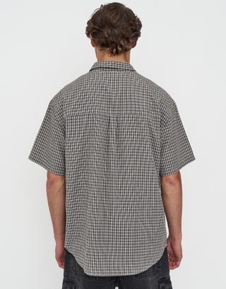Madison Check Short Sleeve Shirt in Brown Back