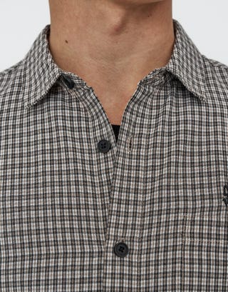 Madison Check Short Sleeve Shirt in Brown Detail