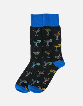 Martini Dress Socks in Black Front