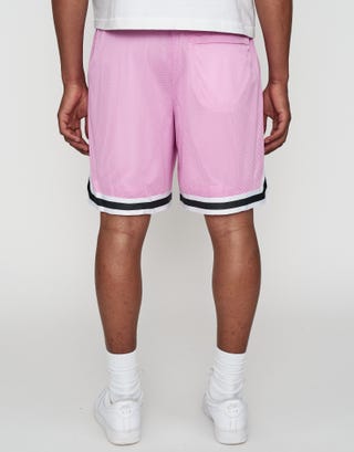Miami Basketball Shorts in Lotus Pink Back