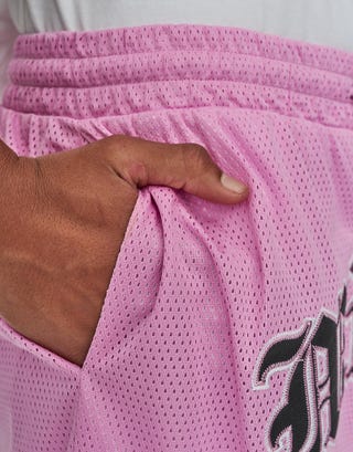 Miami Basketball Shorts in Lotus Pink Detail