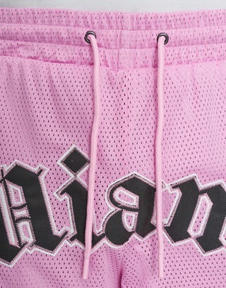 Miami Basketball Shorts in Lotus Pink Detail2