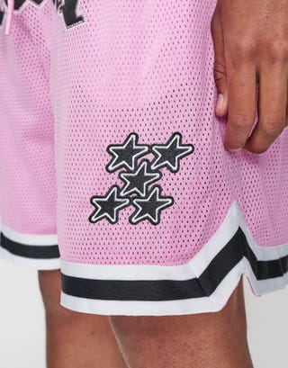 Miami Basketball Shorts in Lotus Pink Detail3