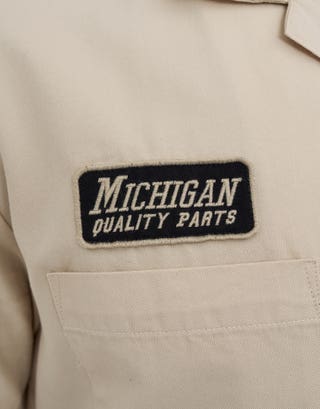 Michigan Auto Short Sleeve Shirt in Off White Detail3