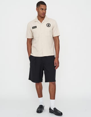 Michigan Auto Short Sleeve Shirt in Off White Full