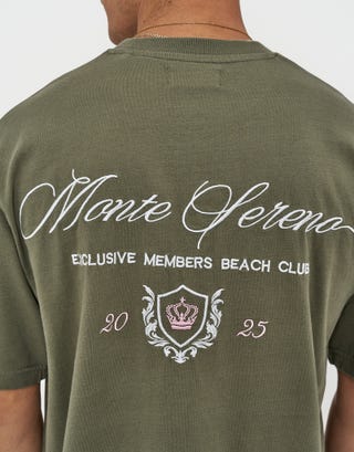 Monte Sereno Cropped Box Fit T Shirt in Cyprus Green Detail2