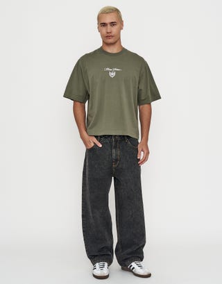 Monte Sereno Cropped Box Fit T Shirt in Cyprus Green Full