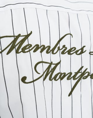 Cropped Montpellier Striped Shirt in Blanc Detail3