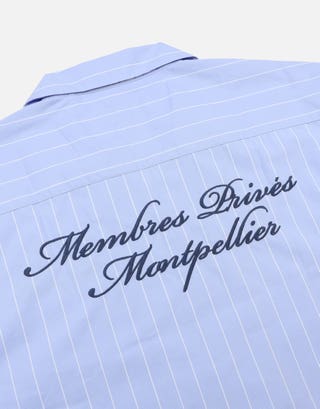 Cropped Montpellier Striped Shirt in Blue Detail