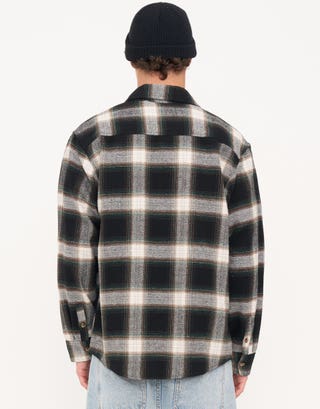 Munro Check Overshirt in Green Back