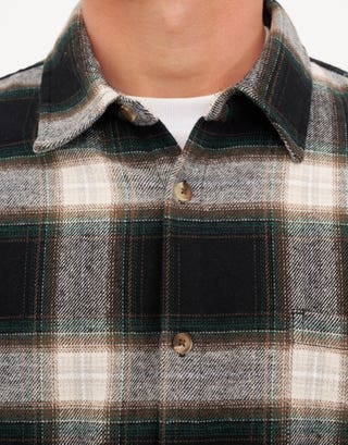 Munro Check Overshirt in Green Detail