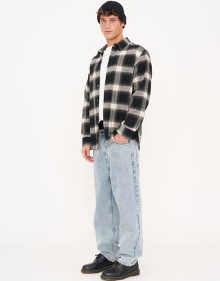 Munro Check Overshirt in Green Full