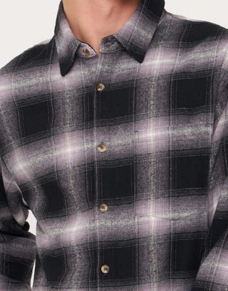 Munro Check Overshirt in Grey Detail3