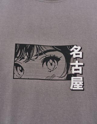 Nagoya Relaxed Fit T Shirt in Ash Grey Detail