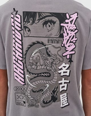 Nagoya Relaxed Fit T Shirt in Ash Grey Detail2