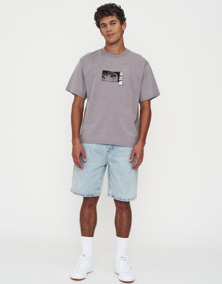 Nagoya Relaxed Fit T Shirt in Ash Grey Full