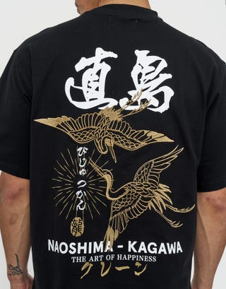 Naoshima Box Fit T Shirt in Black Back