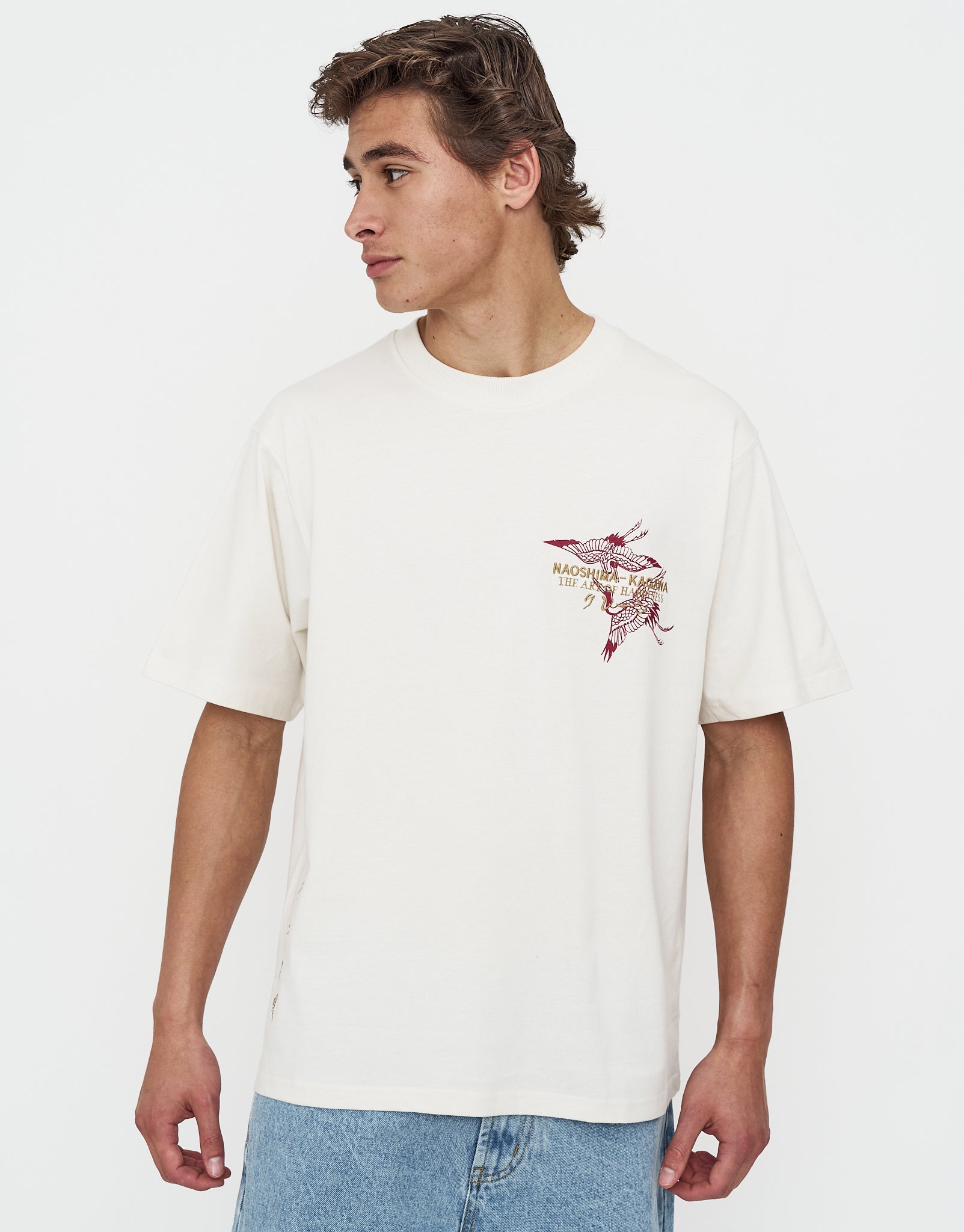 Naoshima Box Fit T Shirt in Snow | Hallensteins NZ